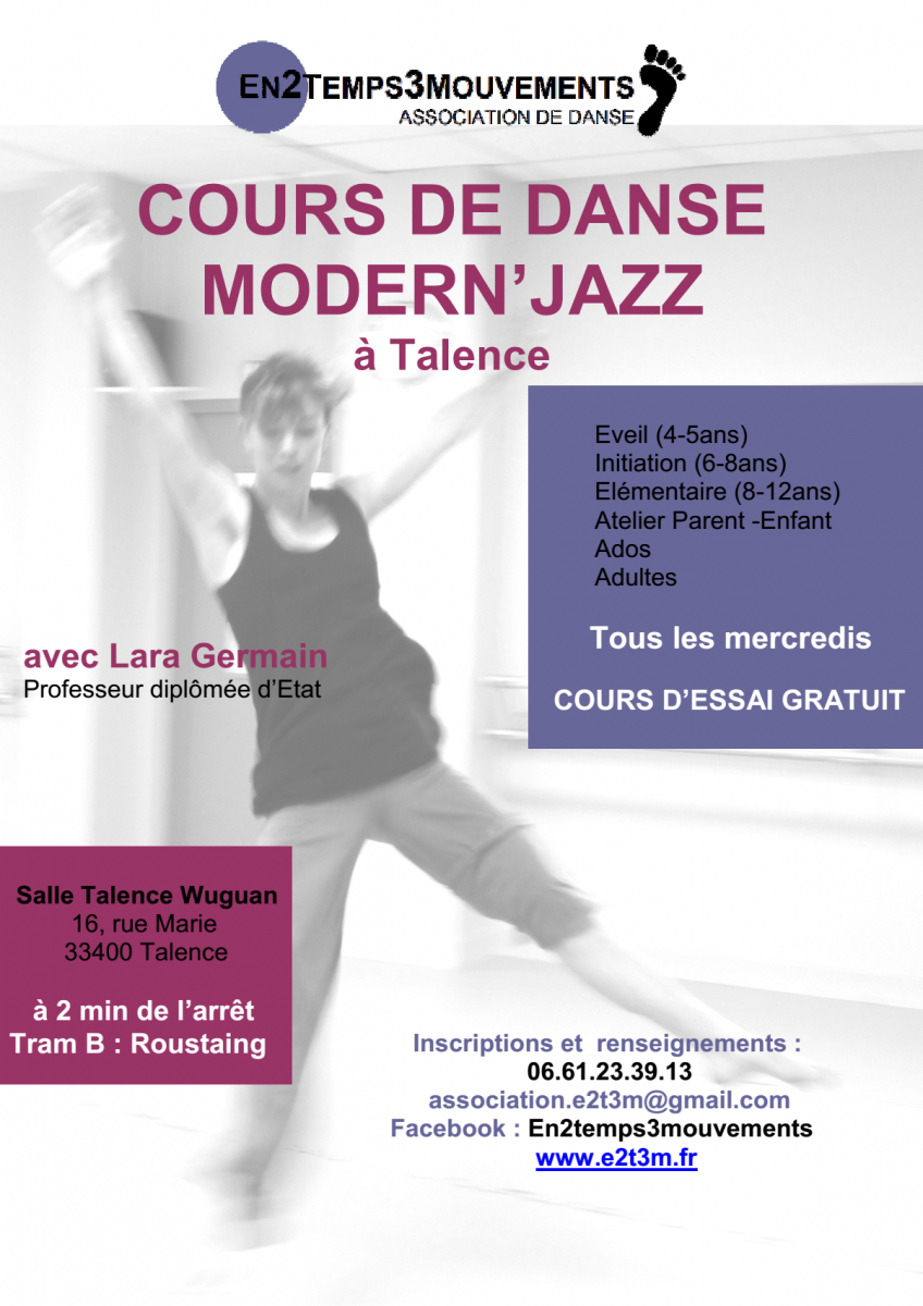 Cours de danse Modern' Jazz à Talence